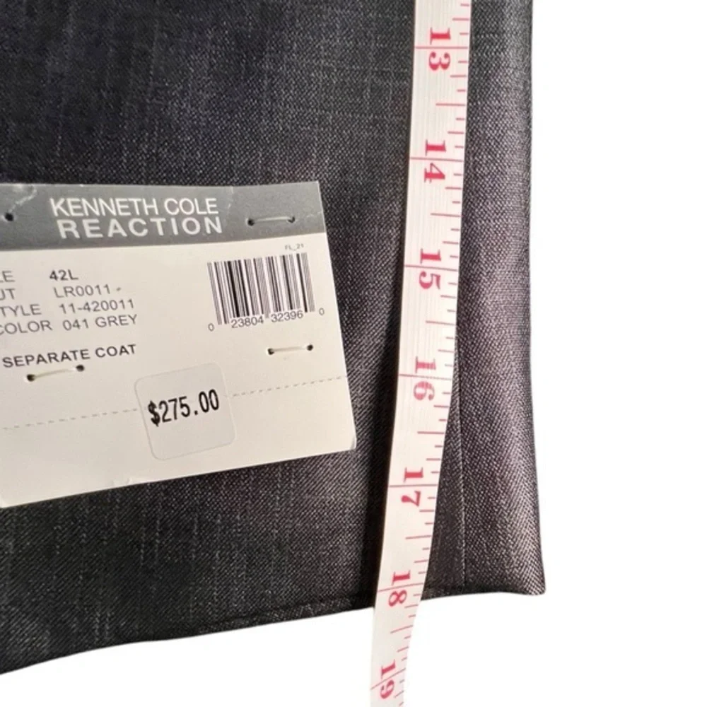 KENNETH COLE REACTION DARK GRAY 42 LONG SUIT SEPARATE COAT NWT $275 Professional